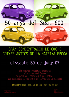 Trobada de Seat 600 aquest dissabte a Malgrat, coincidit amb el 50è aniversari d'aquest mític cotxe         