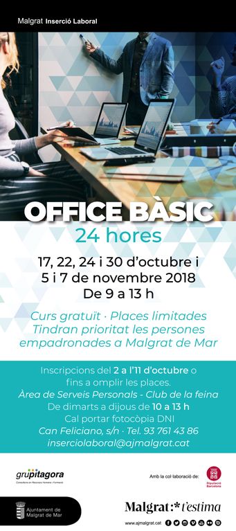 Obertes les inscripcions per a un nou curs d'Office Bàsic 