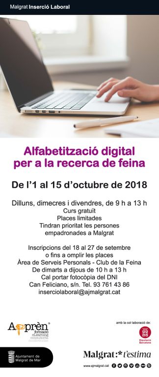 Nou curs d'alfabetització digital per a la recerca de feina