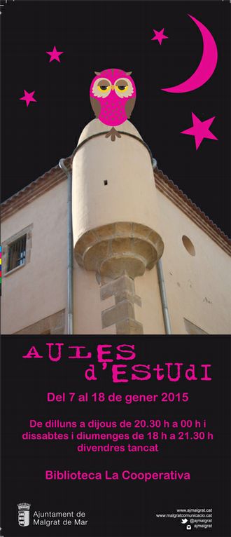 Tornen les Aules d'Estudi del 7 al 18 de gener a la Biblioteca La Cooperativa 