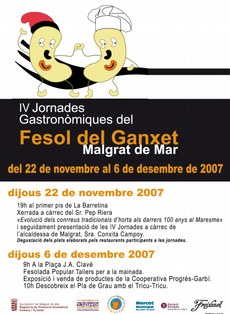 IV Jornades Gastronòmiques del Fesol del Ganxet del 22 de novembre al 6 de desembre          