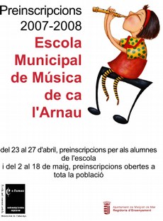 Preinscripcions per a l'Escola Municipal de Música de ca l'Arnau         