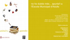 L'Escola Municipal d'Adults comença la campanya informativa per a les inscripcions         