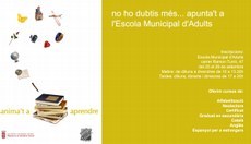 Comencen avui les inscripcions per a l'Escola Municipal d'Adults          