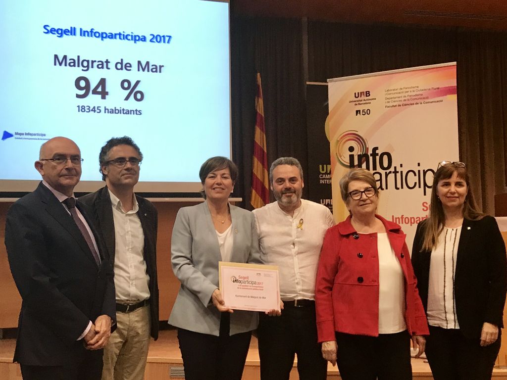 L'Ajuntament de Malgrat aconsegueix el segell Infoparticipa 2018 per assolir un 94% de transparència a la web municipal