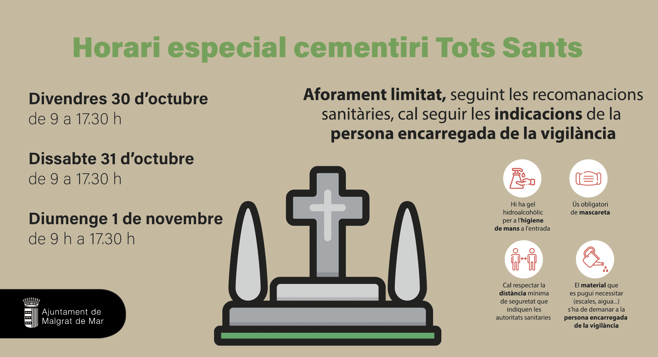 Horari del cementiri per Tots Sants