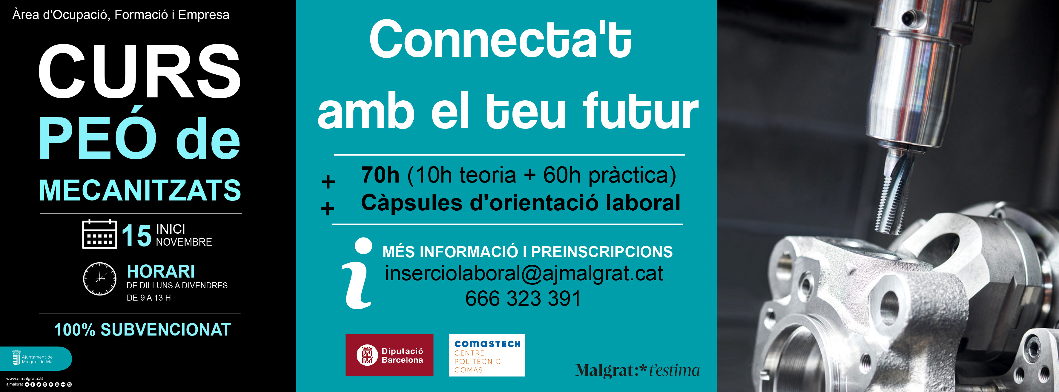 L'Àrea d'Ocupació, Formació i Empresa organitza un curs de peó de mecanitzats 