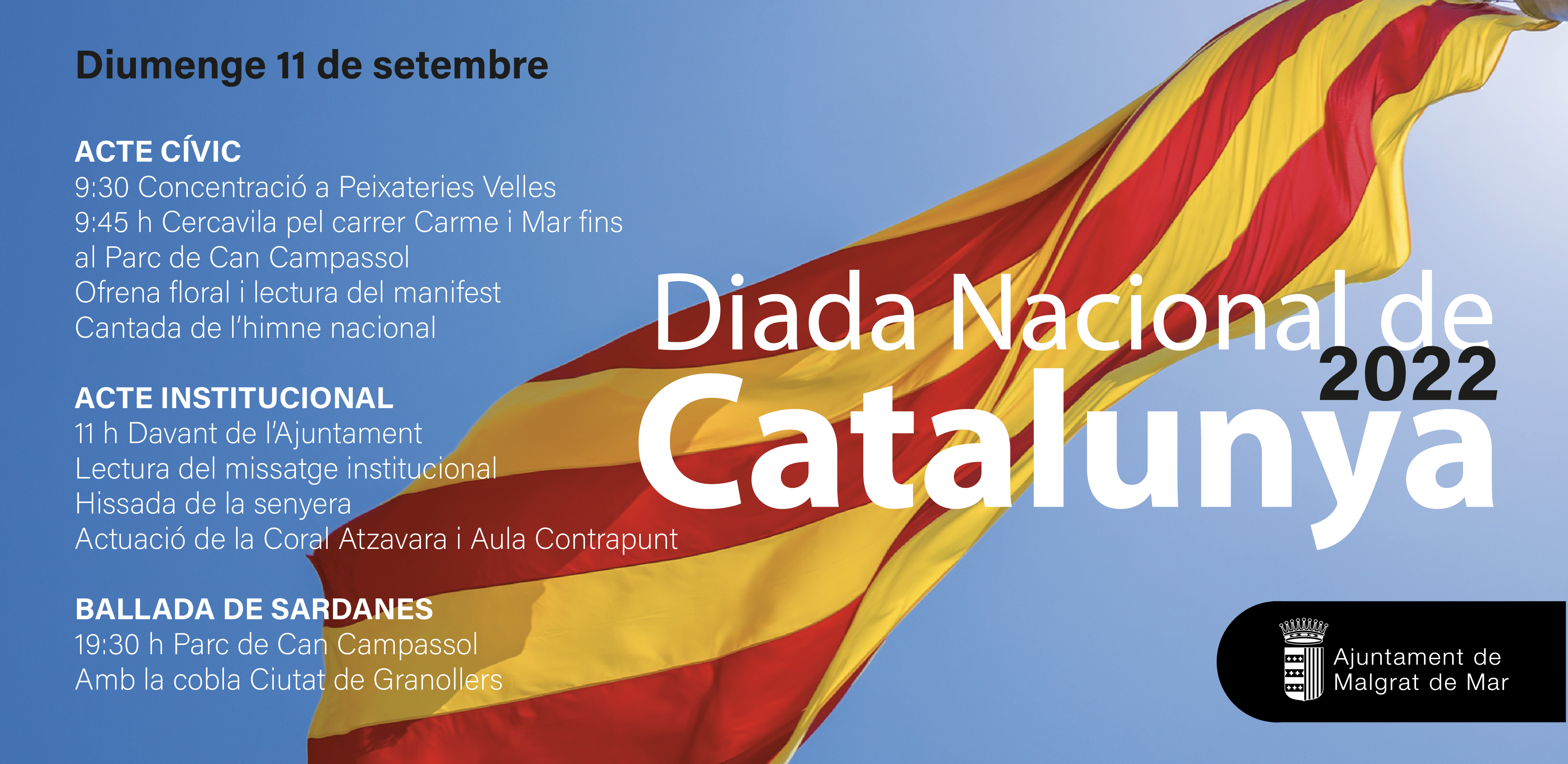 L'acte institucional de la Diada es farà davant l'Ajuntament i l'ofrena floral a Can Campassol