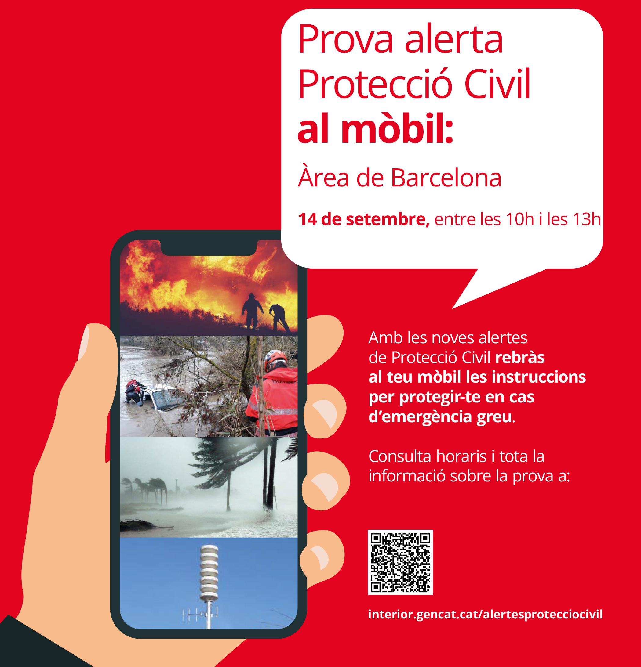 Protecció Civil farà una prova del sistema d'alerta als mòbils que es trobin al Maresme el pròxim dijous a les 10 h