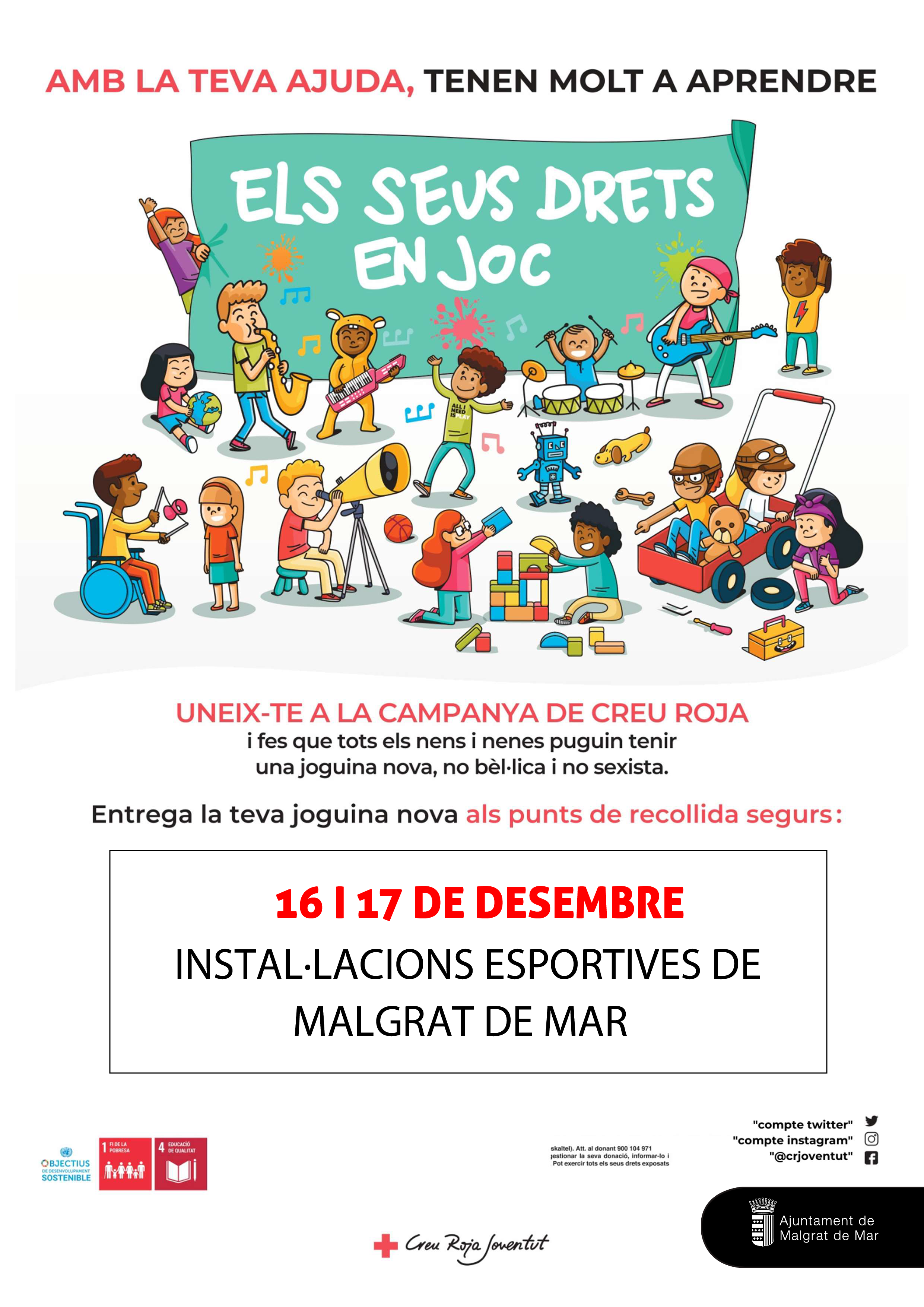 Recollida solidària de joguines, dissabte i diumenge als equipaments esportius