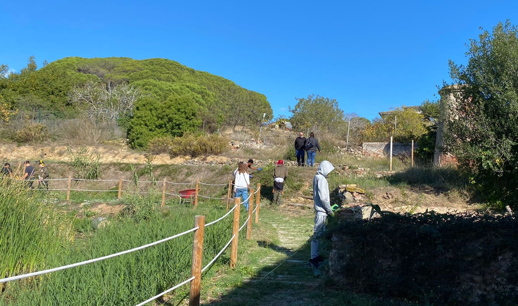 Alumnes de Jardineria de l'institut reprenen els treballs al Molí de la Sal