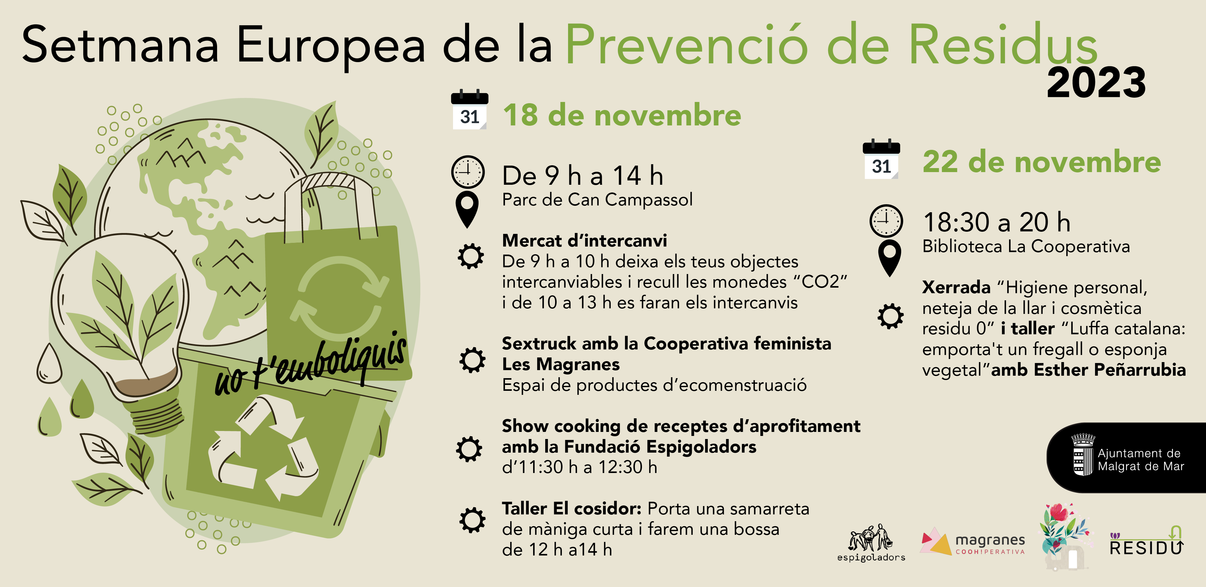 Mercat d'intercanvi i tallers per fomentar la prevenció de residus, dissabte a Can Campassol