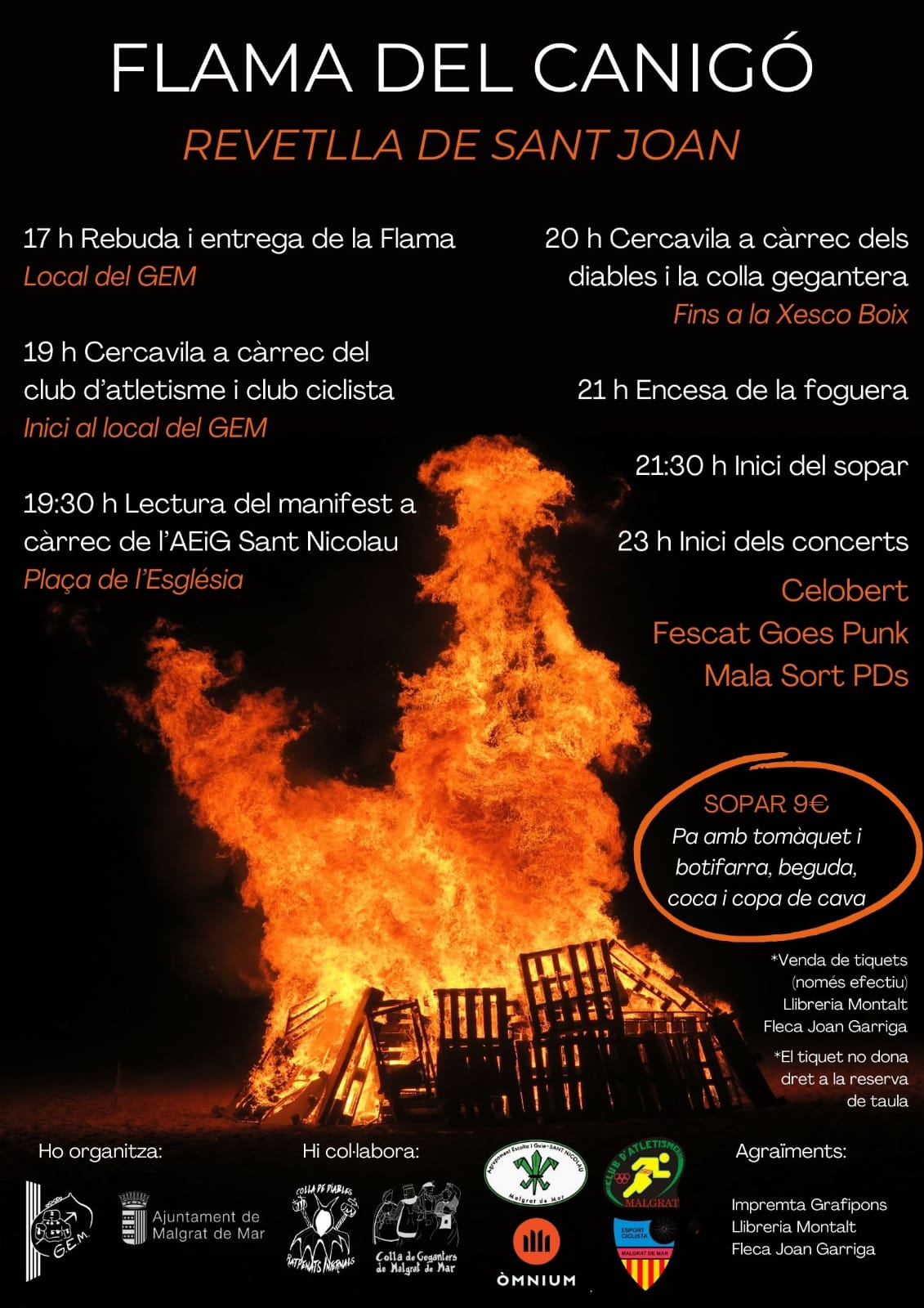 Concert dels Celobert, Fescat Goes Punk i Mala Sort PDs per a la revetlla de Sant Joan de diumenge