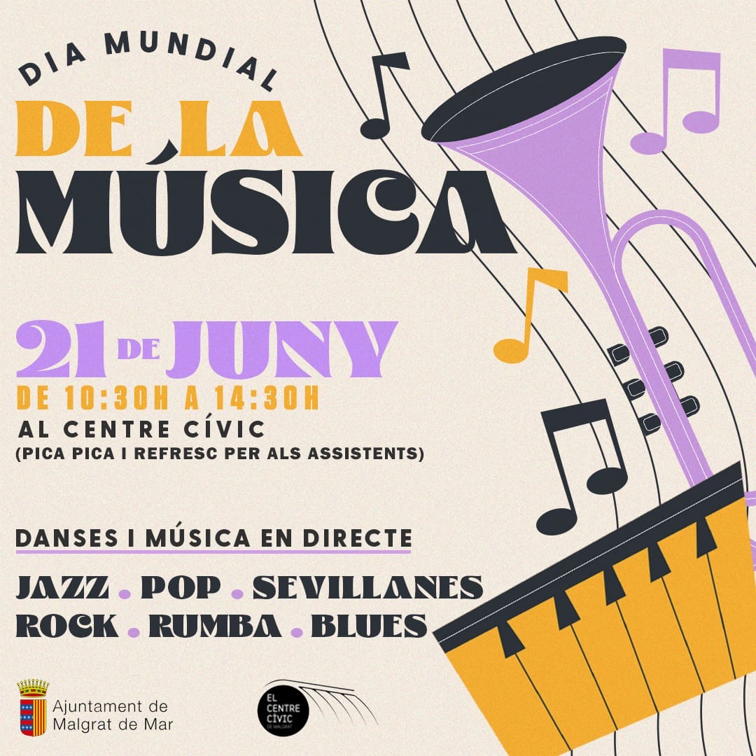 Malgrat celebra demà del Dia Mundial de la Música al Centre Cívic